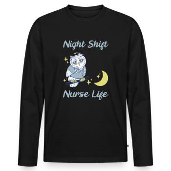 Infirmière d’urgence - T-shirt manches longues Premium bio Homme - noir - Devant - Nico (187cm)