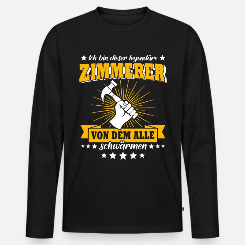 Zimmermann Zimmerer Zimmerleute - Männer Premium Bio Langarmshirt - Schwarz