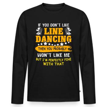 Line Dancer Line Dancing - Männer Premium Bio Langarmshirt - Schwarz - Vorne - Nico (187cm)