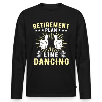 Line Dancer Line Dancing - Männer Premium Bio Langarmshirt - Schwarz - Vorne - Nico (187cm)