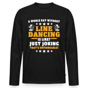 Line Dancer Line Dancing - Männer Premium Bio Langarmshirt - Schwarz - Vorne - Nico (187cm)