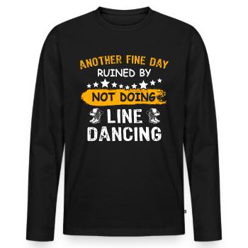 Line Dancer Line Dancing - Männer Premium Bio Langarmshirt - Schwarz - Vorne - Nico (187cm)