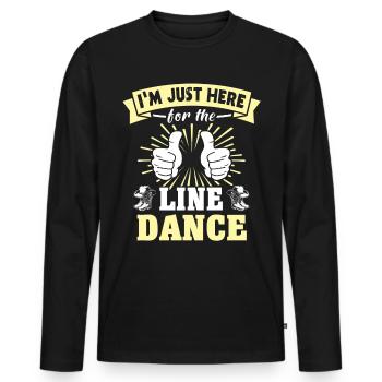 Line Dancer Line Dancing - Männer Premium Bio Langarmshirt - Schwarz - Vorne - Nico (187cm)