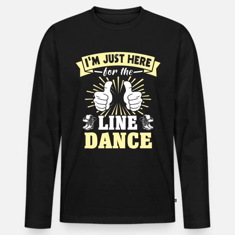 Line Dancer Line Dancing - Männer Premium Bio Langarmshirt - Schwarz