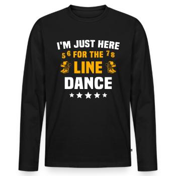 Line Dancer Line Dancing - Männer Premium Bio Langarmshirt - Schwarz - Vorne - Nico (187cm)