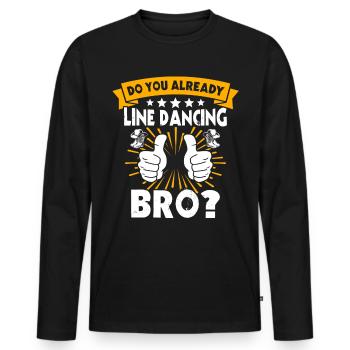Line Dancer Line Dancing - Männer Premium Bio Langarmshirt - Schwarz - Vorne - Nico (187cm)