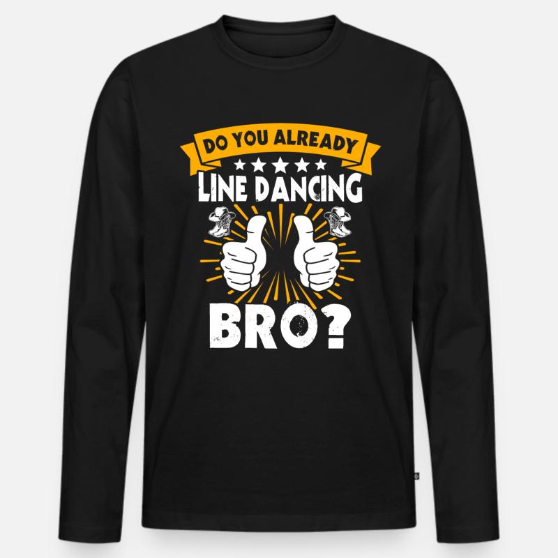 Line Dancer Line Dancing - Männer Premium Bio Langarmshirt - Schwarz