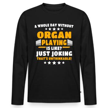 Organist Orgelspieler Orgel - Männer Premium Bio Langarmshirt - Schwarz - Vorne - Nico (187cm)