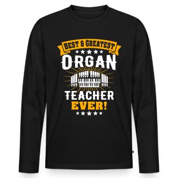 Organist Orgelspieler Orgel - Männer Premium Bio Langarmshirt - Schwarz - Vorne - Nico (187cm)