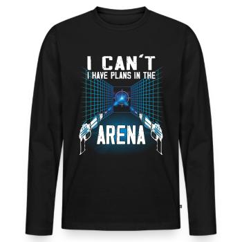 Pläne In Der Arena - Laser-Tag-Player - Männer Premium Bio Langarmshirt - Schwarz - Vorne - Nico (187cm)