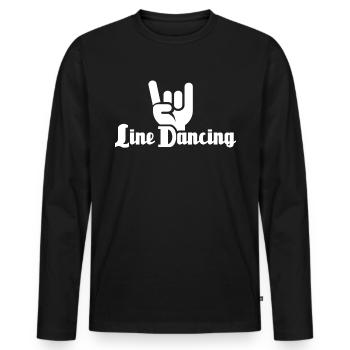 Line Dancing Line Dance - Männer Premium Bio Langarmshirt - Schwarz - Vorne - Nico (187cm)