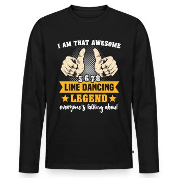 Line Dancing Line Dance - Men's Premium Organic Long Sleeve Shirt - black - Front - Nico (187cm)