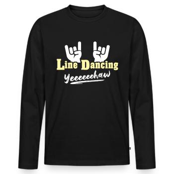 Line Dancing Line Dance - Men's Premium Organic Long Sleeve Shirt - black - Front - Nico (187cm)
