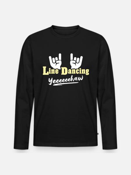 Line Dancing Line Dance - Men's Premium Organic Long Sleeve Shirt - black