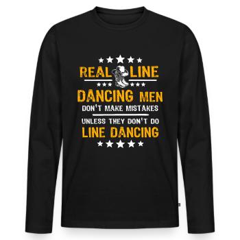 Line Dance Line Dancing - Männer Premium Bio Langarmshirt - Schwarz - Vorne - Nico (187cm)