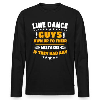 Line Dance Line Dancing - Männer Premium Bio Langarmshirt - Schwarz - Vorne - Nico (187cm)