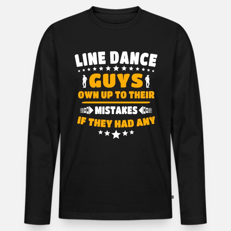 Line Dance Line Dancing - Männer Premium Bio Langarmshirt - Schwarz