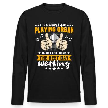 Orgelspieler Organist Orgel - Männer Premium Bio Langarmshirt - Schwarz - Vorne - Nico (187cm)