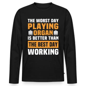 Orgelspieler Organist Orgel - Männer Premium Bio Langarmshirt - Schwarz - Vorne - Nico (187cm)