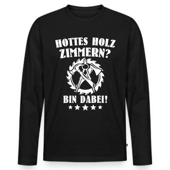Zimmerer Sprüche Zimmermann - Männer Premium Bio Langarmshirt - Schwarz - Vorne - Nico (187cm)