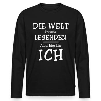Legende Legenden - Männer Premium Bio Langarmshirt - Schwarz - Vorne - Nico (187cm)