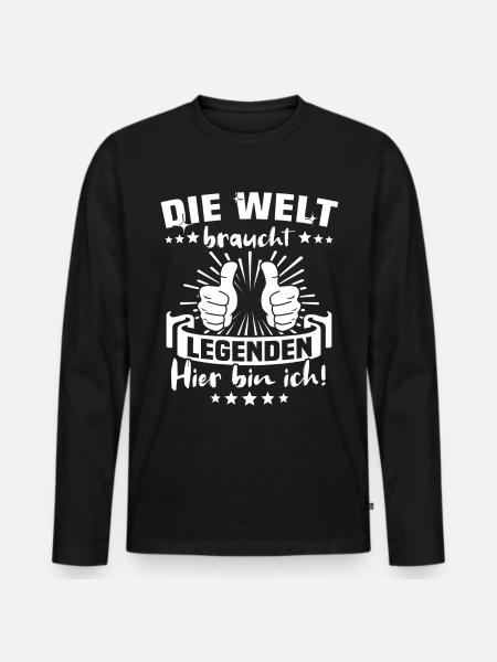 Legende Legenden - Männer Premium Bio Langarmshirt - Schwarz