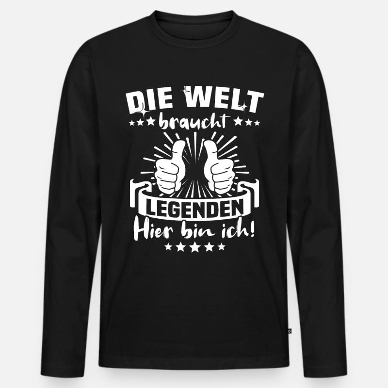Legende Legenden - Männer Premium Bio Langarmshirt - Schwarz