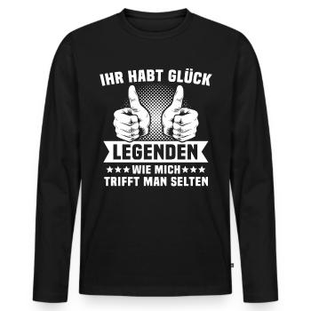 Legende Legenden - Männer Premium Bio Langarmshirt - Schwarz - Vorne - Nico (187cm)