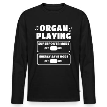 Organist Organist Organ - Men's Premium Organic Long Sleeve Shirt - black - Front - Nico (187cm)