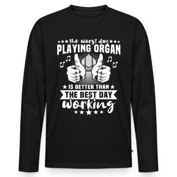 Organist Orgelspieler Orgel - Männer Premium Bio Langarmshirt - Schwarz - Vorne - Nico (187cm)
