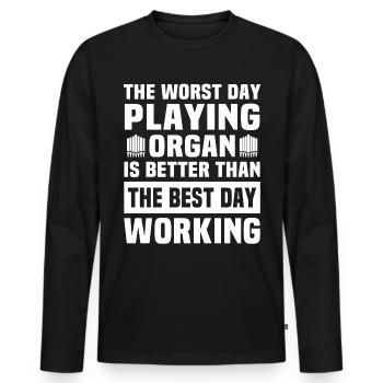 Organist Organist Organ - Men's Premium Organic Long Sleeve Shirt - black - Front - Nico (187cm)
