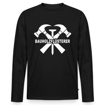 Zimmermann Zimmerer Zimmerleute - Männer Premium Bio Langarmshirt - Schwarz - Vorne - Nico (187cm)