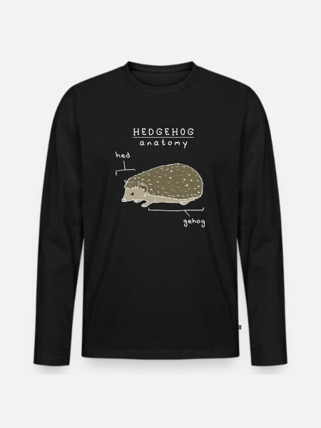 Hedgehog Pet - Men's Premium Organic Long Sleeve Shirt - black