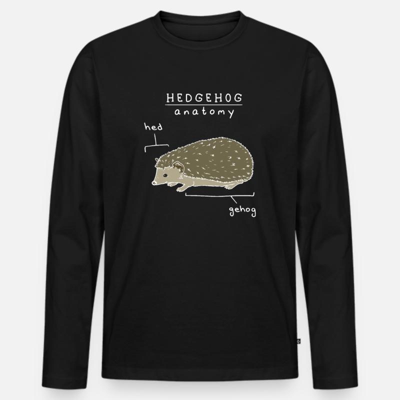 Igel Haustier - Männer Premium Bio Langarmshirt - Schwarz