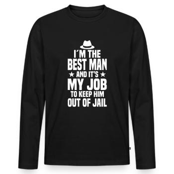 Groom Bachelor Party Best Man - Men's Premium Organic Long Sleeve Shirt - black - Front - Nico (187cm)