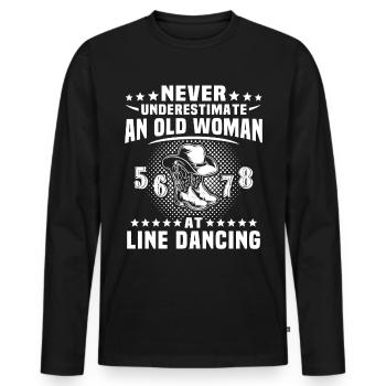 Line Dance Woman Line Dancing Women - Männer Premium Bio Langarmshirt - Schwarz - Vorne - Nico (187cm)