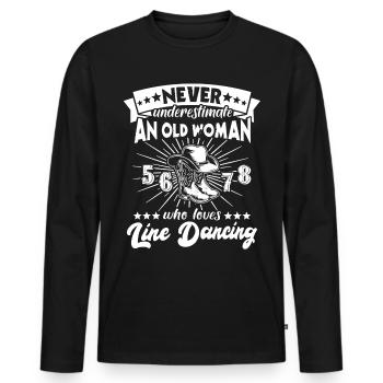 Line Dance Woman Line Dancing Women - Männer Premium Bio Langarmshirt - Schwarz - Vorne - Nico (187cm)