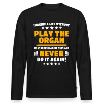 Organist Organist Organ - Men's Premium Organic Long Sleeve Shirt - black - Front - Nico (187cm)