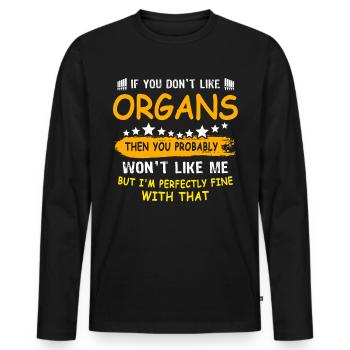 Organist Organist Organ - Men's Premium Organic Long Sleeve Shirt - black - Front - Nico (187cm)