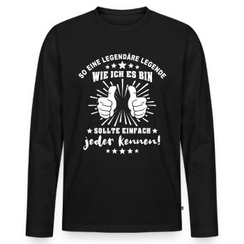 Legenden Geschenk Legende - Männer Premium Bio Langarmshirt - Schwarz - Vorne - Nico (187cm)