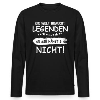 Legenden Geschenk Legende - Männer Premium Bio Langarmshirt - Schwarz - Vorne - Nico (187cm)