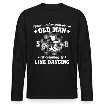 Line Dance Man Line Dancing Men - Männer Premium Bio Langarmshirt - Schwarz - Vorne - Nico (187cm)
