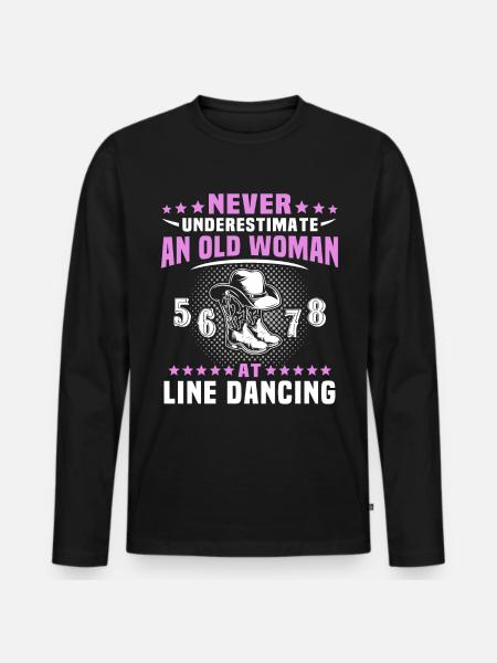 Underestimate Line Dance Woman - Men's Premium Organic Long Sleeve Shirt - black