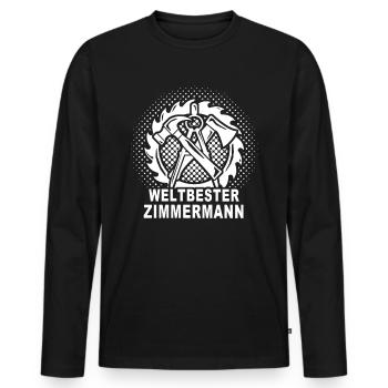 Zimmermann Zimmerer - Männer Premium Bio Langarmshirt - Schwarz - Vorne - Nico (187cm)