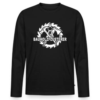 Zimmermann Zimmerer - Männer Premium Bio Langarmshirt - Schwarz - Vorne - Nico (187cm)