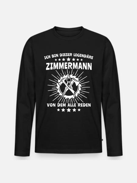 Zimmermann Zimmerer - Männer Premium Bio Langarmshirt - Schwarz