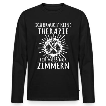 Zimmermann Zimmerer - Männer Premium Bio Langarmshirt - Schwarz - Vorne - Nico (187cm)