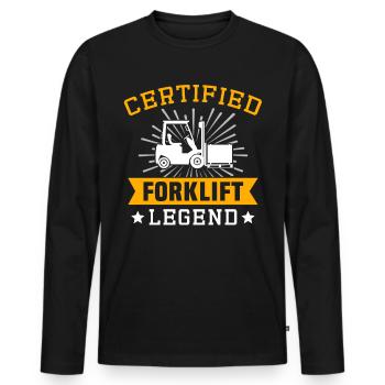 Forklift Driver Forklift Warehouse Forklift - Men's Premium Organic Long Sleeve Shirt - black - Front - Nico (187cm)