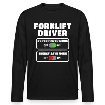 Forklift Driver Forklift Warehouse Forklift - Men's Premium Organic Long Sleeve Shirt - black - Front - Nico (187cm)