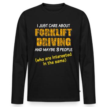 Forklift Forklift Driver Forklift - Men's Premium Organic Long Sleeve Shirt - black - Front - Nico (187cm)